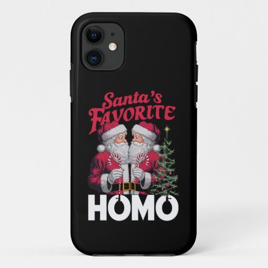 サンタスホモお気に入りのゲイクリスマスLGBTQプライド Case-Mate iPhoneケース (裏面)
