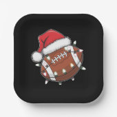 サンタスポーツクリスマスアメリカンフットボール愛好家 ペーパープレート (正面)