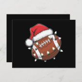 サンタスポーツクリスマスアメリカンフットボール愛好家 ポストカード (正面/裏面)