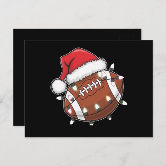 サンタスポーツクリスマスアメリカンフットボール愛好家 ポストカード (正面/裏面)