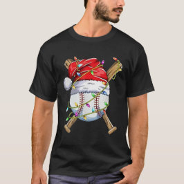 サンタスポーツデザイン男性へボーイズChristmas Basebal Tシャツ