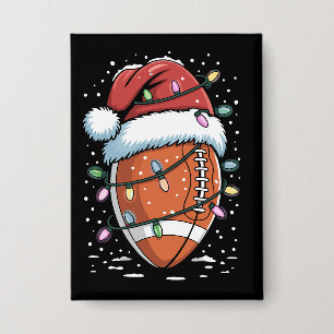 サンタスポーツ クリスマス アメリカンフットボール選手 缶バッジ