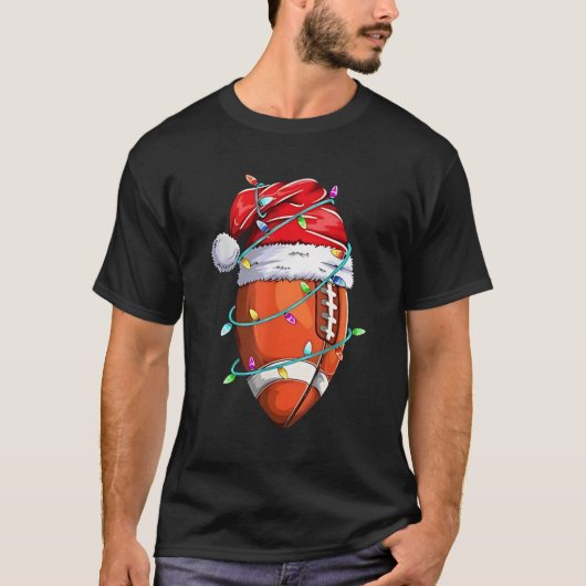 サンタスポーツ クリスマス フットボール選手 Tシャツ (正面)