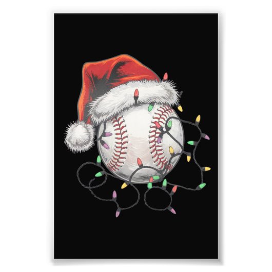 サンタスポーツ クリスマス 野球選手 フォトプリント            (正面)