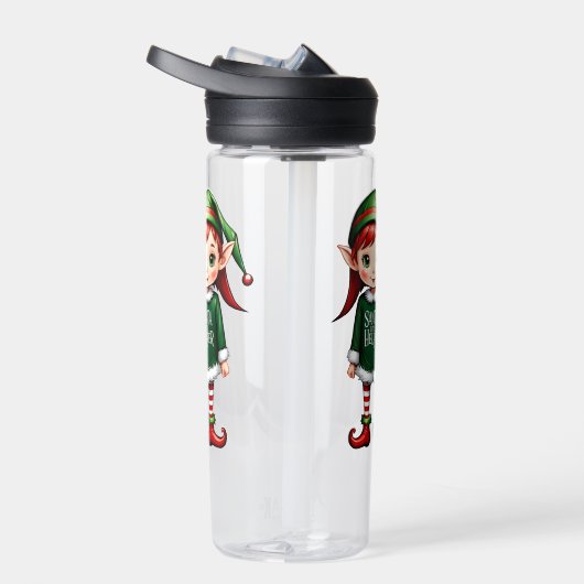 サンタスリトルヘルパー小妖精や小人フェスティバルクリスマス ウォーターボトル (右面)