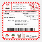 サンタスリーのクリスマス無料ラベルシール スクエアシール (正面)