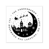 サンタスリーオーバーザムーンカスタム差出人住所 セルフインキングスタンプ (デザイン)