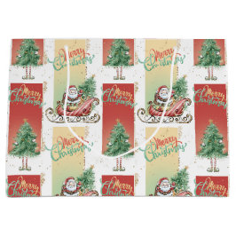 サンタスリークリスマスツリー抱き枕 ラージペーパーバッグ