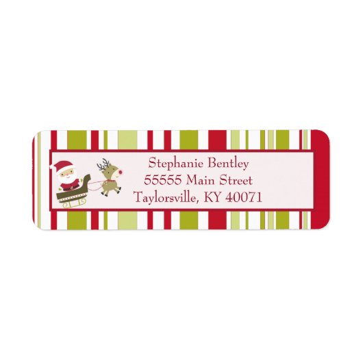 サンタスリークリスマス差出人住所ラベル ラベル (正面)