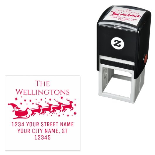 サンタスリースノークリスマスネーム差出人住所 セルフインキングスタンプ (インサイチュ)