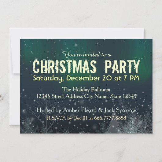 サンタスリートインディアクリスマスパーティの招待状 招待状 (裏面)