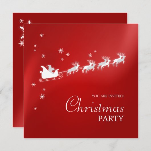 サンタスリートインディアクリスマスパーティの招待状 招待状 (正面/裏面)