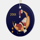 サンタスリーピングオンザムーンキープサケオーナメント セラミックオーナメント (左)