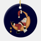 サンタスリーピングオンザムーンキープサケオーナメント セラミックオーナメント (裏面)