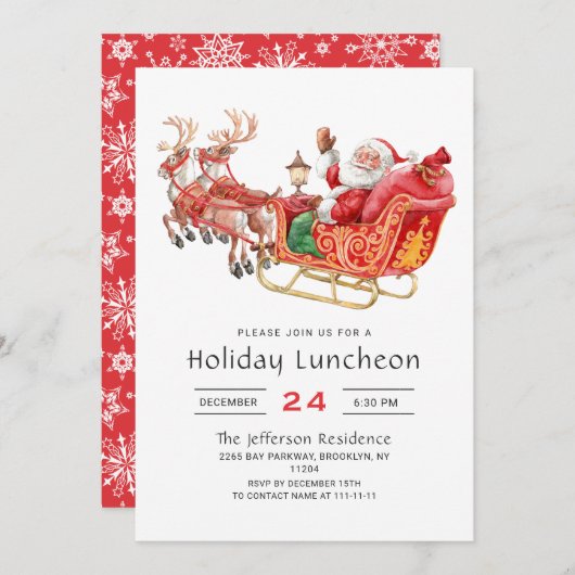 サンタスリーホリデイランチョンクリスマスパーティー 招待状 (正面/裏面)