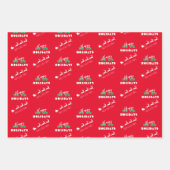 サンタスリーホリデーラッピング紙セット ラッピングペーパーシート (正面)