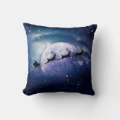 サンタスリー |ファンタジー銀河系クリスマスナイトスカイ クッション (正面)