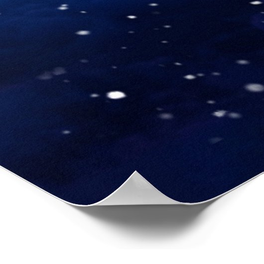 サンタスリー |ファンタジー銀河系クリスマスナイトスカイ ポスター (角)