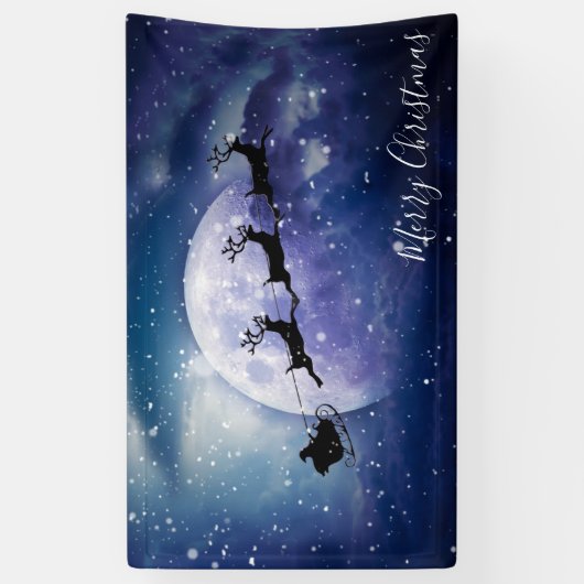 サンタスリー |ファンタジー銀河系クリスマスナイトスカイ 横断幕 (縦)
