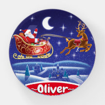 サンタスレイクリスマスグラスドームペーパーウェイト