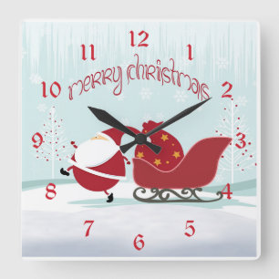サンタスレイクリスマス スクエア壁時計