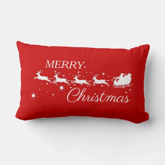 サンタスレイトナカイメリークリスマス休暇 ランバークッション (裏面)