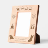 サンタスレイファミリークリスマス レーザー彫刻フレーム (左)