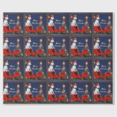 サンタスレクリスマスツリーの消防士の消防犬 ラッピングペーパー (フラット)