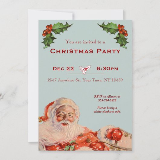 サンタスレーライドカスタムパーティの招待状 招待状 (裏面)