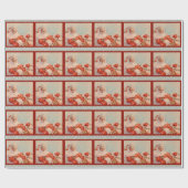 サンタスレーライドヴィンテージラッピング紙 ラッピングペーパー (フラット)