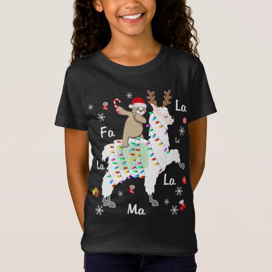 サンタスロスライディングラマトナディアクリスマス Tシャツ (正面)