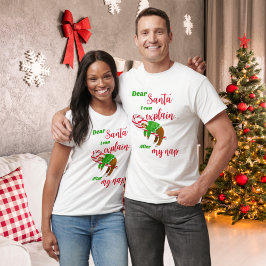 サンタスロス親愛クリスマス昼寝オンキャンディーケイン Tシャツ