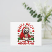 サンタスロースのコーヒー飲み シーズンポストカード (スタンド正面)