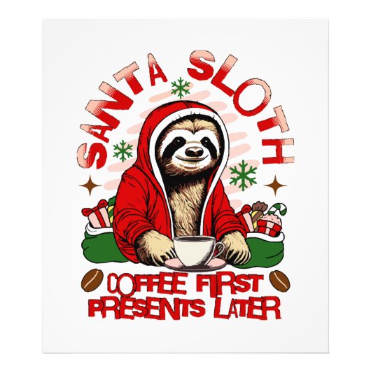 サンタスロースのコーヒー飲み フォトプリント            (正面)