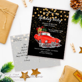 サンタスヴィンテージレッドカークリスマスパーティの招待状 ポストカード