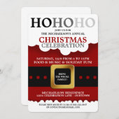 サンタスーツクリスマスパーティの招待状 招待状 (正面/裏面)