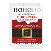 サンタスーツクリスマスパーティの招待状