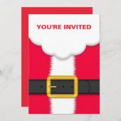 サンタスーツクリスマスパーティの招待状 招待状 (正面/裏面)