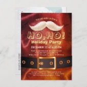 サンタスーツクリスマスホホホホホホホリデーパーティー招待状 インビテーションポストカード (正面/裏面)