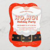 サンタスーツクリスマスホホホホホホホリデーパーティー招待状 招待状 (正面/裏面)