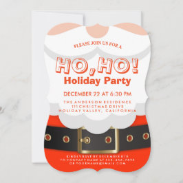 サンタスーツクリスマスホホホホホホホリデーパーティー招待状 招待状