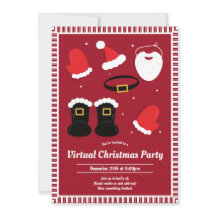 サンタスーツピース赤バーチャルクリスマスパーティー