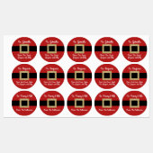 サンタスーツ金ゴールドベルトクリスマスパーソナライズされた ラベル (シート)