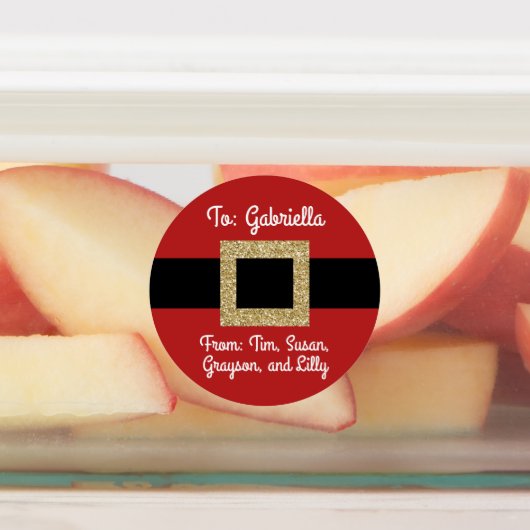 サンタスーツ金ゴールドベルトクリスマスパーソナライズされた ラベル (貼付)