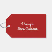 サンタスーツ金ゴールドベルトパーソナライズされたクリスマス ギフトタグ (裏面横)