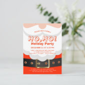 サンタスーツ クリスマス ホーホー ホリデーパーティー招待 インビテーションポストカード (スタンド正面)