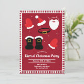 サンタスーツ ピース 赤 仮想クリスマスパーティー 招待状 (スタンド正面)