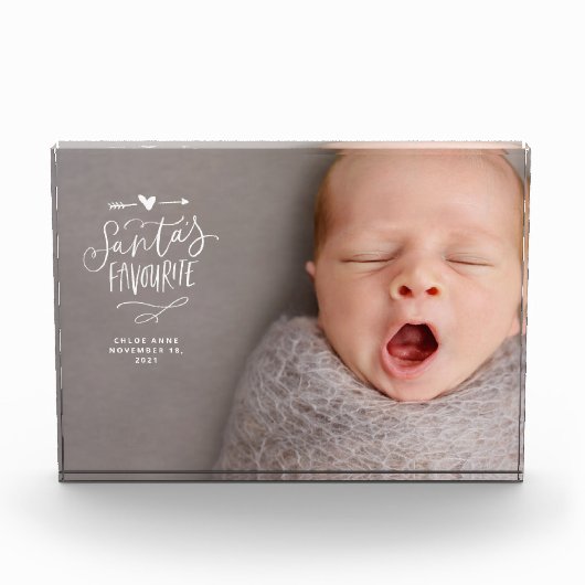 サンタス新生児お気に入りの誕生アヌセメント フォトブロック (正面)