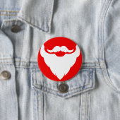 サンタス顎髭グラフィック赤い白いクリスマスボタン 缶バッジ (インサイチュ)