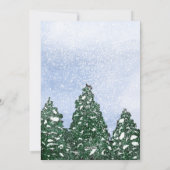 サンタス飛んでいるノーの冬の木々のク色彩の鮮やかリスマス シーズンカード (裏面)